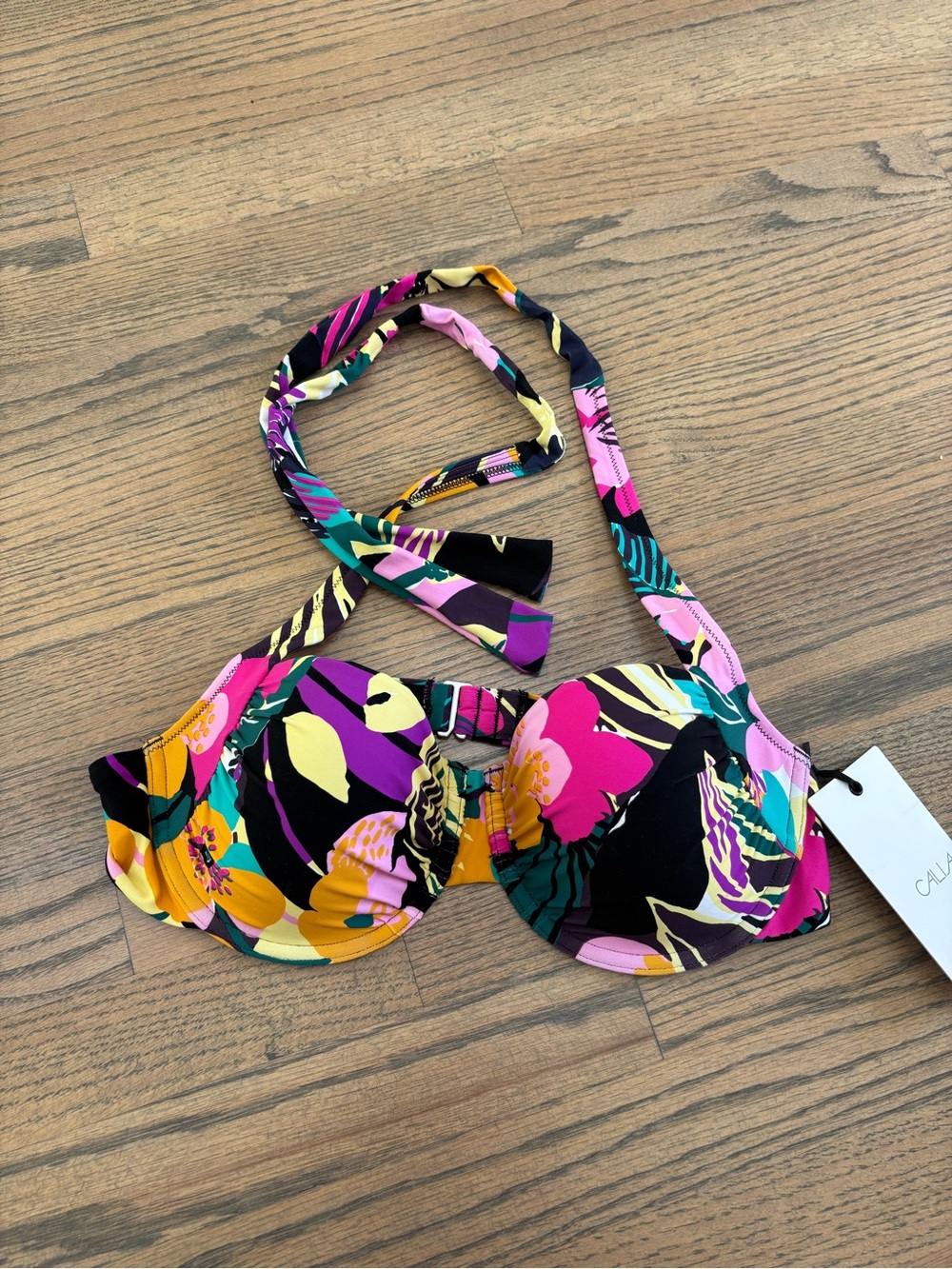 Women's Floral Underwire Swim Top - Pink Multi